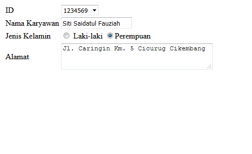 Menampilkan Data Form Otomatis