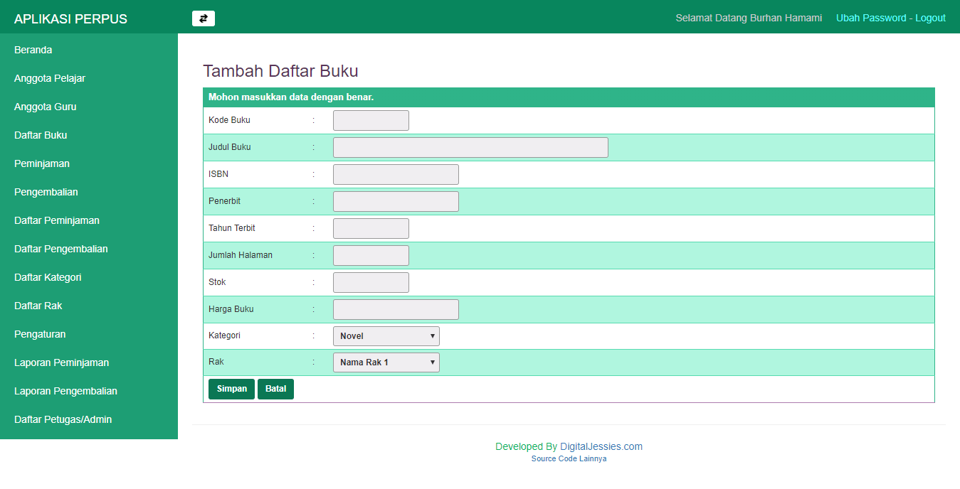Download Sistem Informasi Perpustakaan
