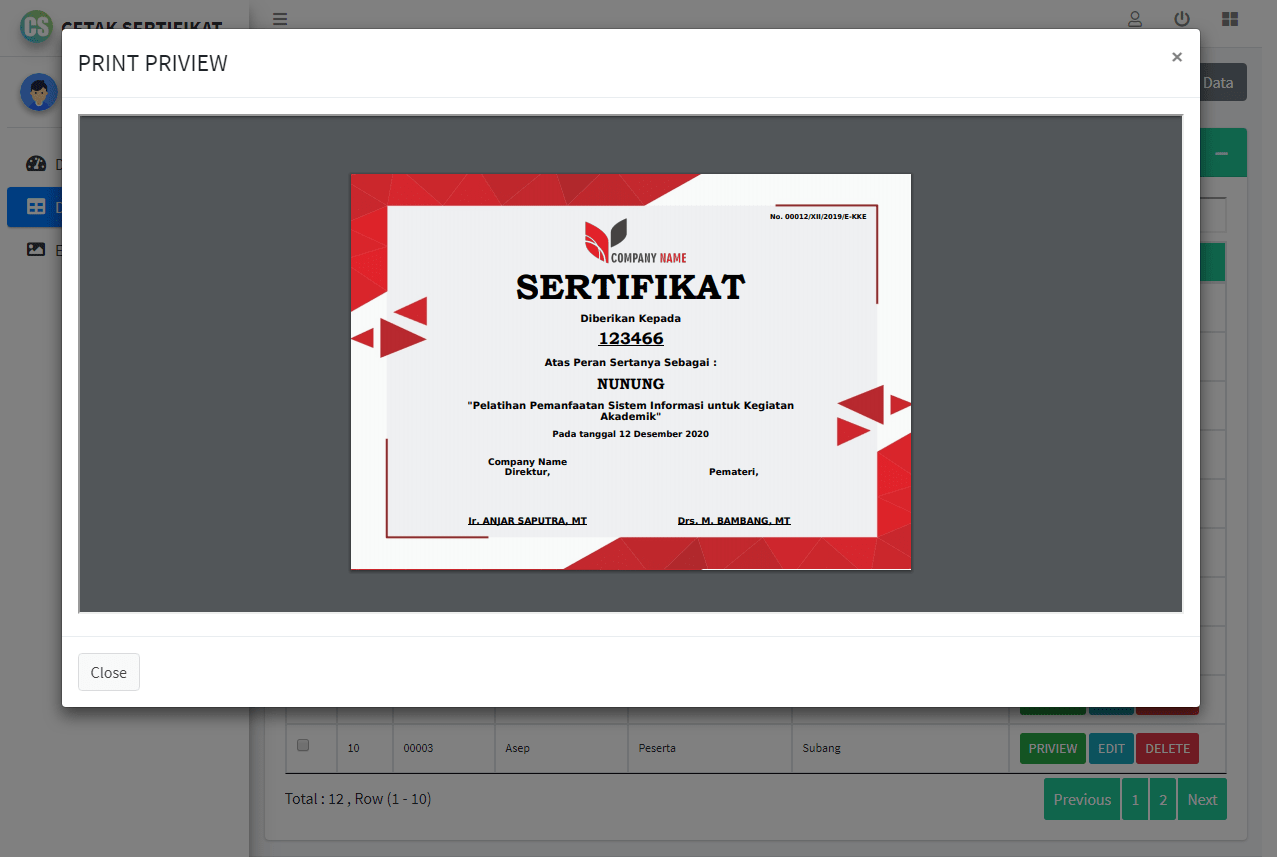 source code Aplikasi Cetak Piagam