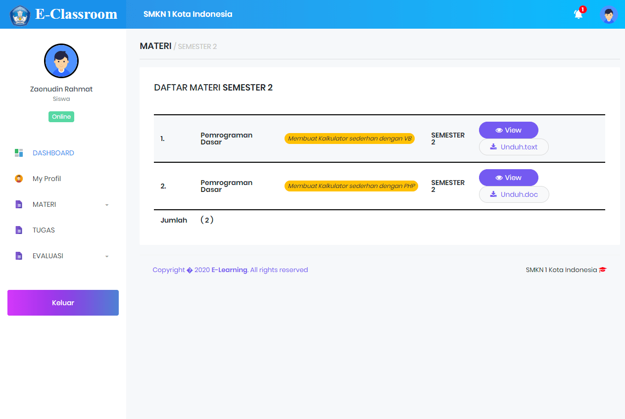 Source Code Elearning